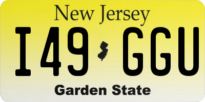NJ license plate I49GGU