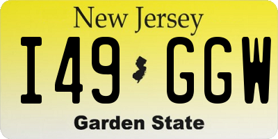 NJ license plate I49GGW