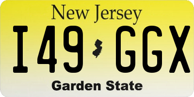 NJ license plate I49GGX