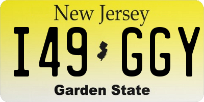 NJ license plate I49GGY