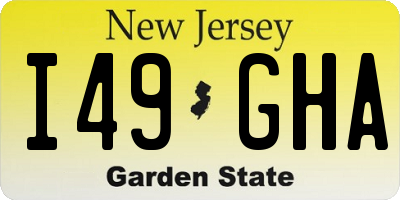NJ license plate I49GHA