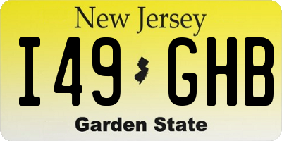 NJ license plate I49GHB