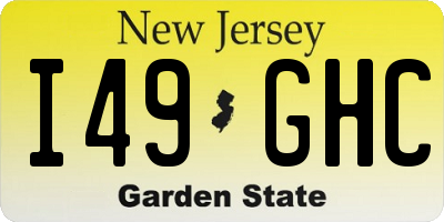 NJ license plate I49GHC