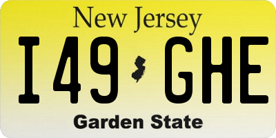 NJ license plate I49GHE