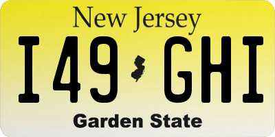 NJ license plate I49GHI