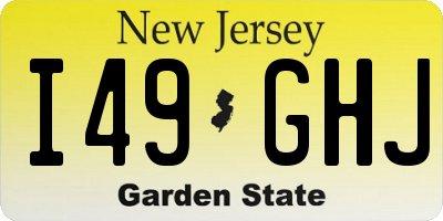 NJ license plate I49GHJ