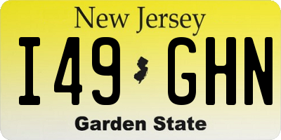 NJ license plate I49GHN
