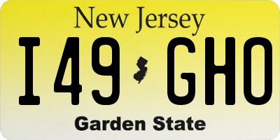 NJ license plate I49GHO