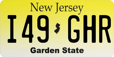 NJ license plate I49GHR