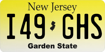 NJ license plate I49GHS