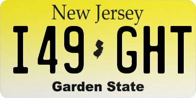 NJ license plate I49GHT