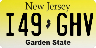 NJ license plate I49GHV
