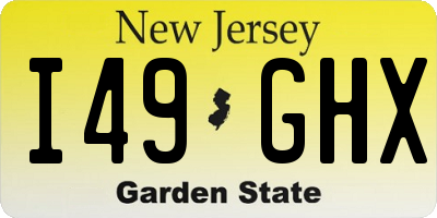 NJ license plate I49GHX