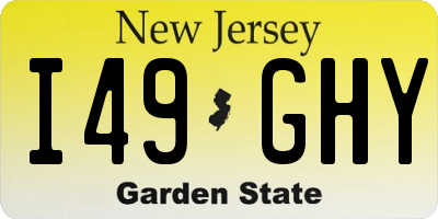 NJ license plate I49GHY