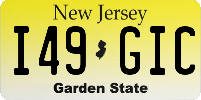 NJ license plate I49GIC