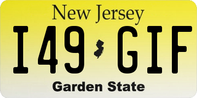 NJ license plate I49GIF