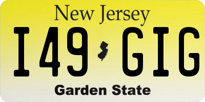 NJ license plate I49GIG