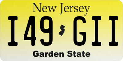 NJ license plate I49GII
