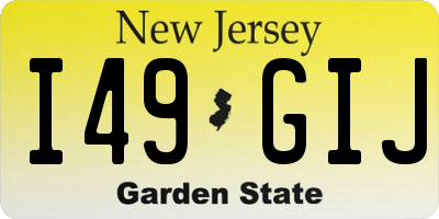 NJ license plate I49GIJ