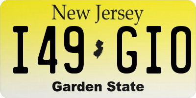 NJ license plate I49GIO