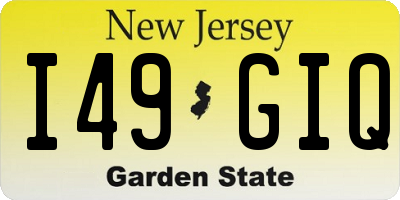 NJ license plate I49GIQ