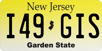 NJ license plate I49GIS