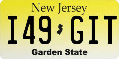 NJ license plate I49GIT