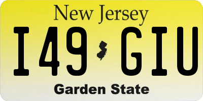 NJ license plate I49GIU