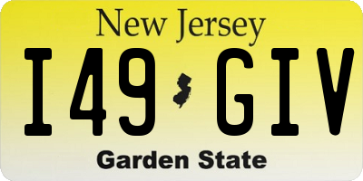 NJ license plate I49GIV