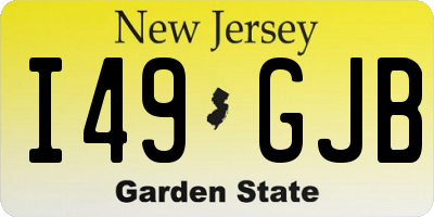 NJ license plate I49GJB