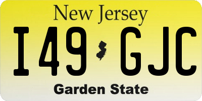 NJ license plate I49GJC