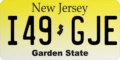 NJ license plate I49GJE