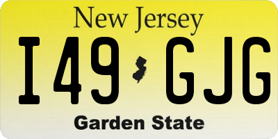 NJ license plate I49GJG