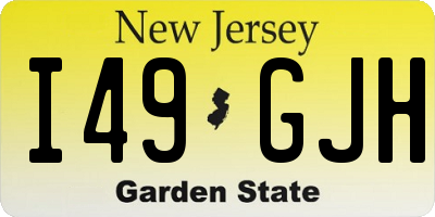 NJ license plate I49GJH