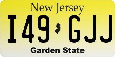 NJ license plate I49GJJ