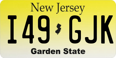 NJ license plate I49GJK