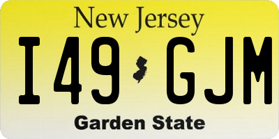 NJ license plate I49GJM