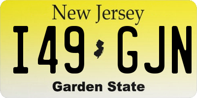 NJ license plate I49GJN