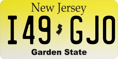 NJ license plate I49GJO