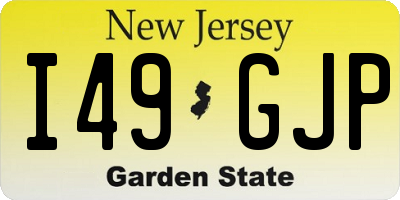 NJ license plate I49GJP