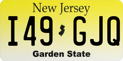 NJ license plate I49GJQ