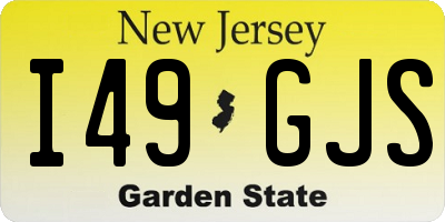 NJ license plate I49GJS