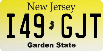 NJ license plate I49GJT