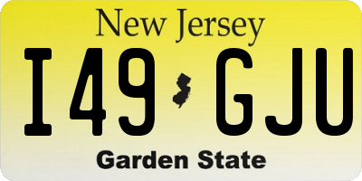 NJ license plate I49GJU