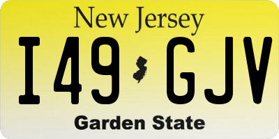 NJ license plate I49GJV