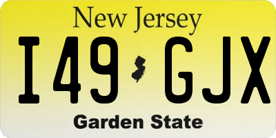 NJ license plate I49GJX