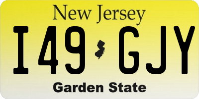 NJ license plate I49GJY