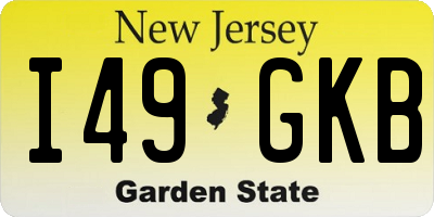 NJ license plate I49GKB