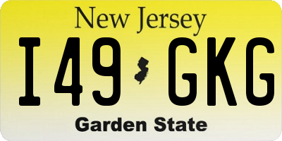 NJ license plate I49GKG