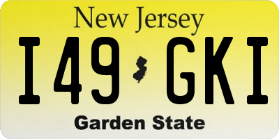NJ license plate I49GKI